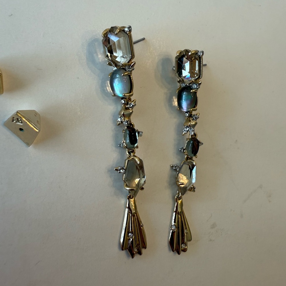 Alexis Bittar Geometric Crystal Drop Earrings - Picture 6 of 7